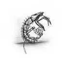 shrimp on a stool tattoo design idea