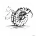 shrimp on a stool tattoo design idea