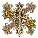 Cross and faith written tattoo design idea