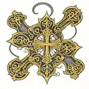 Cross and faith written tattoo design idea