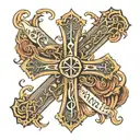 Cross and faith written tattoo design idea