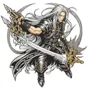 sephiroth like saint michael pose  tattoo design idea