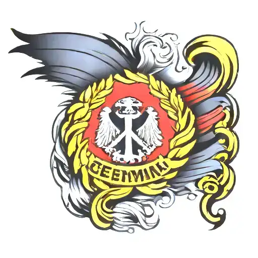 german flag and inscription tattoo design idea