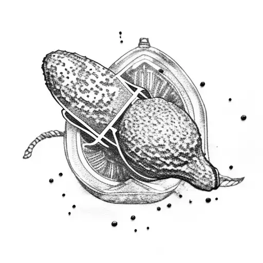 avocado with microphone tattoo design idea