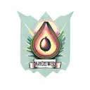 avocado with banner tattoo design idea