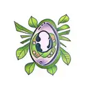 avocado with banner tattoo design idea