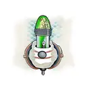 avocado with microphone tattoo design idea