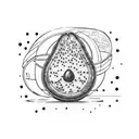 avocado with microphone tattoo design idea