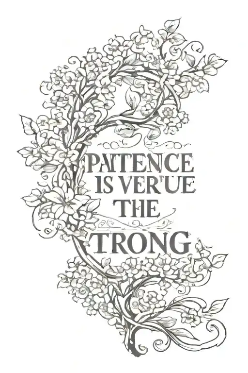 Patience is the virtue of the strong tattoo design idea