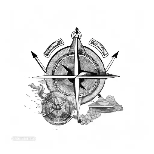 pura vida, arrow, compass, wanderlust tattoo design idea