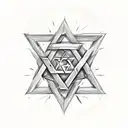 star of david skull tattoo design idea