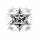 star of david skull tattoo design idea