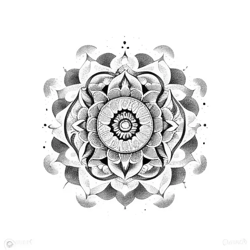 Cosmic flower with mandala tattoo design idea