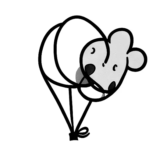 Sad eeyore from winnie the pooh with baloon tattoo design idea