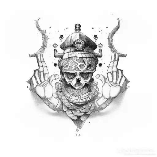 Trafalgar Law's hand doing shambles tattoo design idea