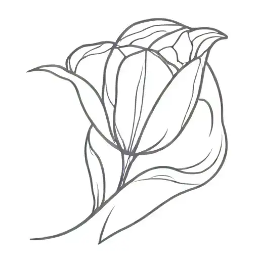 white tulip and purple heart tattoo design idea