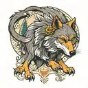 gray wolf Türkiye tattoo design idea