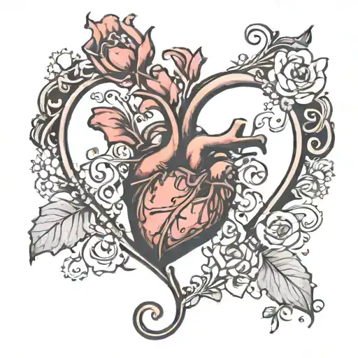 heart shape and melissa heart again then my queen under it  tattoo design idea