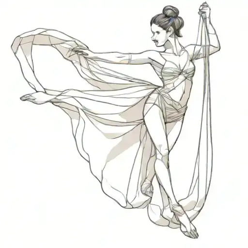 Aerial silk dancer gracefully wrapping silks around their body tattoo design idea