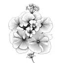 Geranium flower tattoo design idea