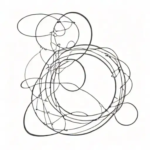 An abstract representation of the past, present, and future intertwined, symbolizing the interconnectedness of time tattoo design idea