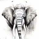 Elephant indian Aquael style with tribal on the fog tattoo design idea