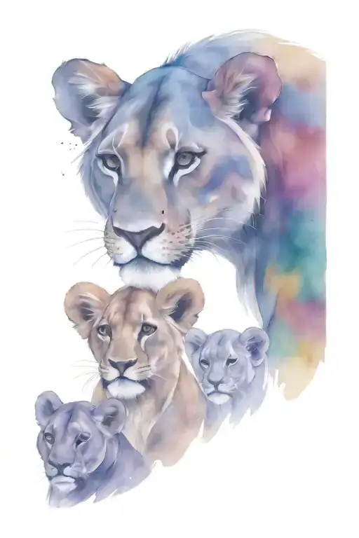 simba  family  tattoo design idea