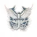 Tree snake and eagle  tattoo design idea