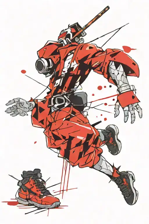 90s cartoons, sleeve, paint brush tattoo design idea