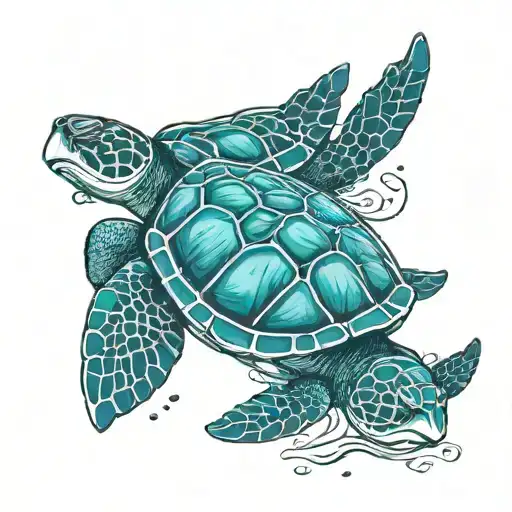 3 SEA TURTLE  tattoo design idea