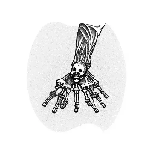skeleton hand  tattoo design idea