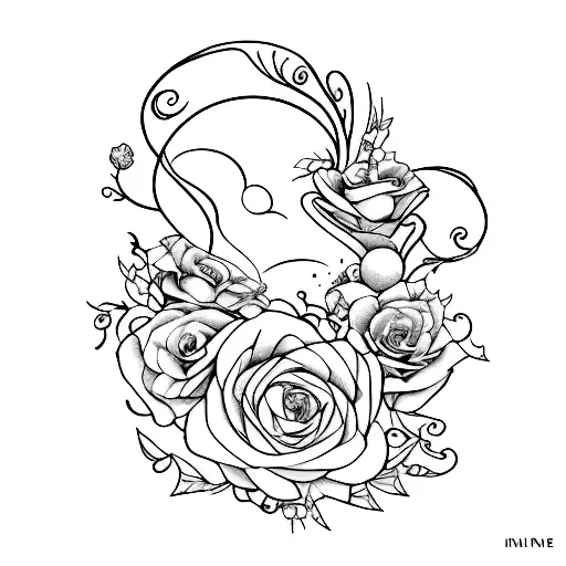 romance and fantasy book, whimsical tattoo design idea