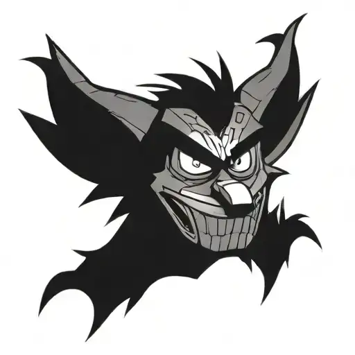 crash bandicoot mask tattoo design idea