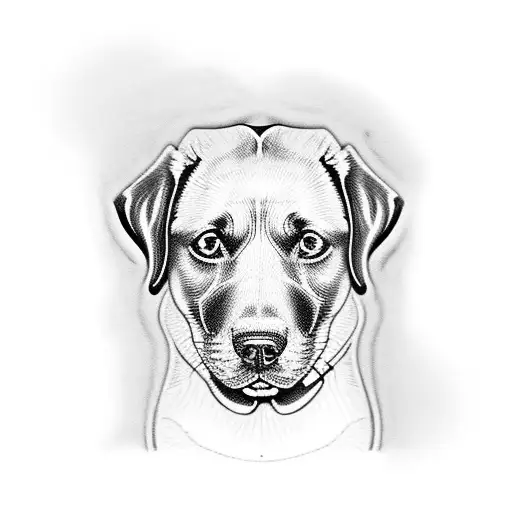 chocolate labrador dog tattoo design idea