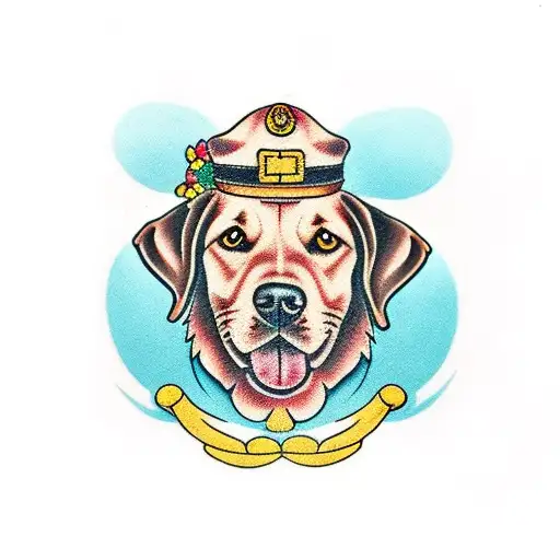 chocolate labrador dog tattoo design idea