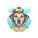 chocolate labrador dog tattoo design idea
