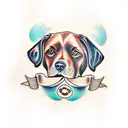 chocolate labrador dog tattoo design idea