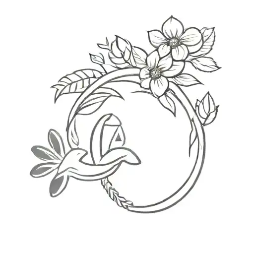 horse shoe and compas and dog paw print tattoo design idea