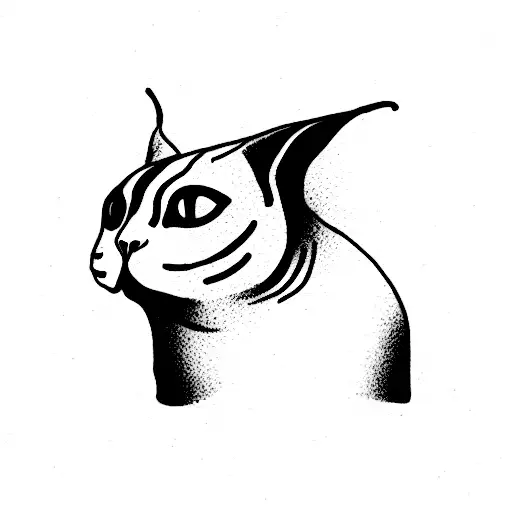 fat sphinx cat tattoo design idea