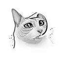 fat sphinx cat eating everything tattoo design idea