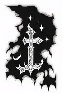 Warhammer 40k inquisition symbols simple black and white tattoo design idea