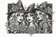 witchy best friend tattoo tattoo design idea