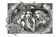witchy best friend tattoo tattoo design idea