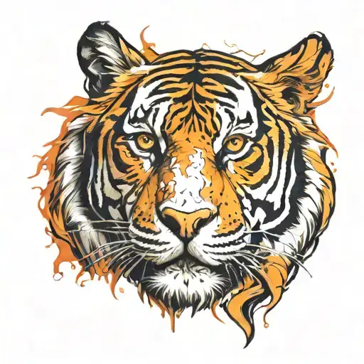 tiger face tattoo design idea