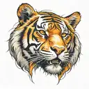 tiger face tattoo design idea