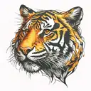 tiger face tattoo design idea