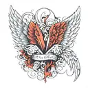 two angel wings one broken and one one perfect tattoo design idea