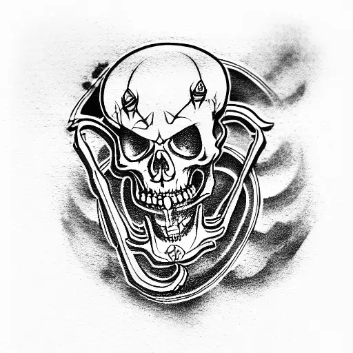 skeleton ride harley davidson sportster chopper stile,David Man art tattoo design idea