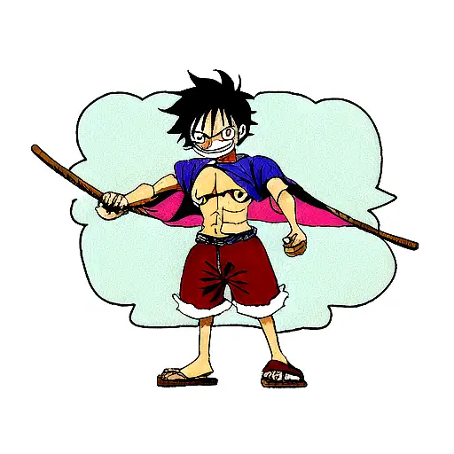 luffy one piece tattoo design idea