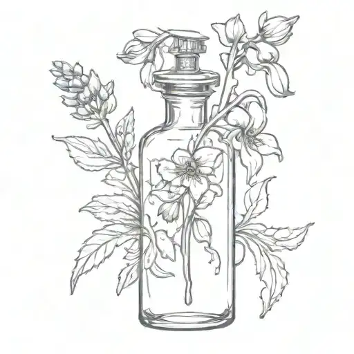 Bluebell and Poison Bottle tattoo design idea